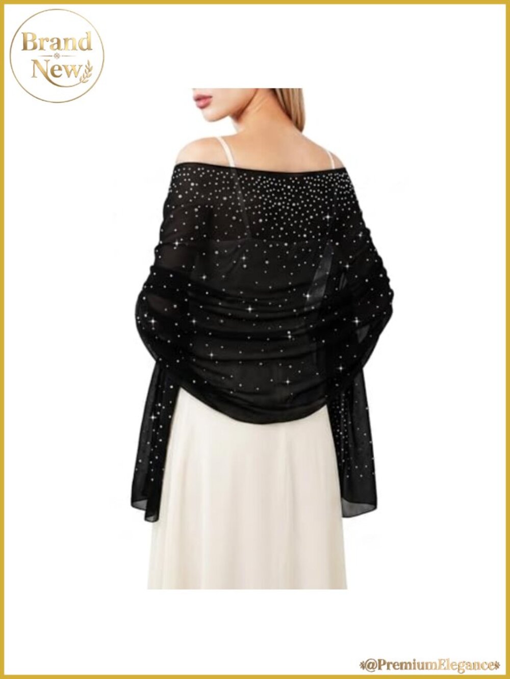 Sparkly Chiffon Shawl Wrap for Evening Dresses Wedding Rave Party